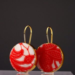 sevilla porcelain gold earrings frontview unique mamutaki