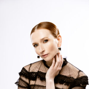 refined with 24-karat ceramic gold and finished with a gold-plated 925 sterling silver hook. A handcrafted one-of-a-kind piece